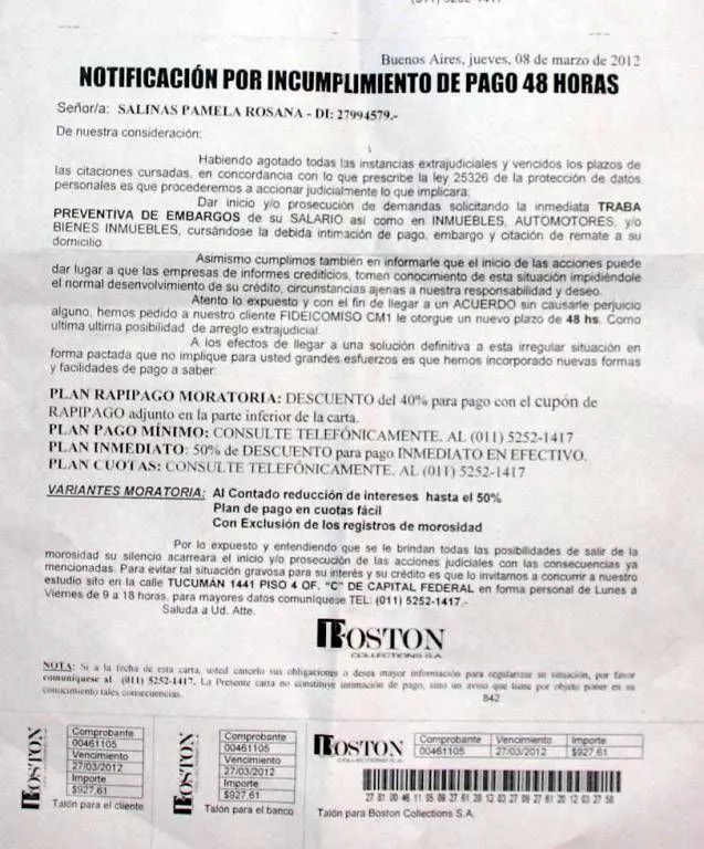 Modelo De Carta Documento Intimacion De Pago Deuda Ac 2764