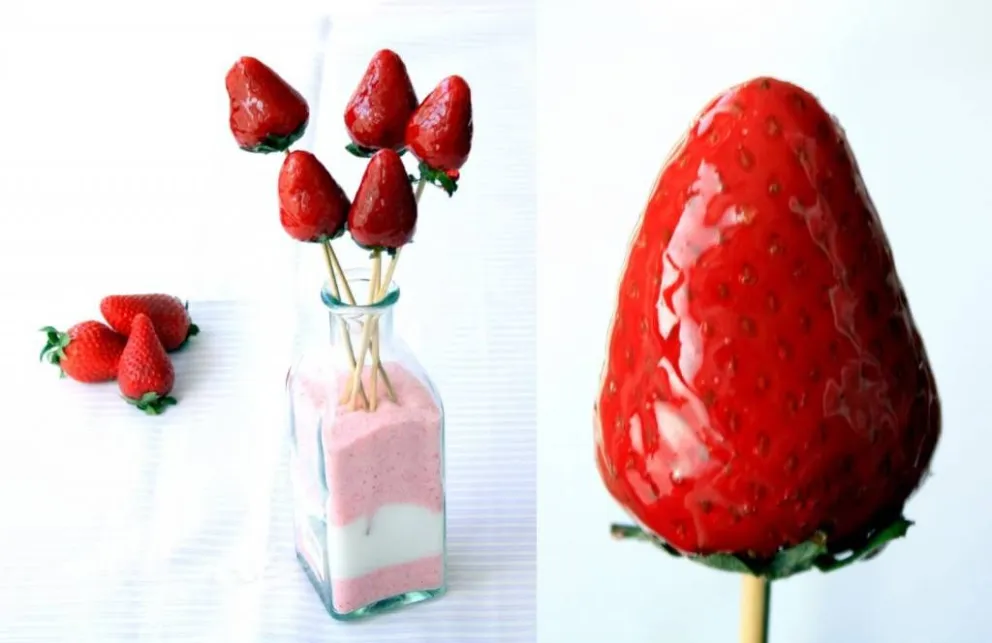 Postre rico y fácil: frutillas caramelizadas