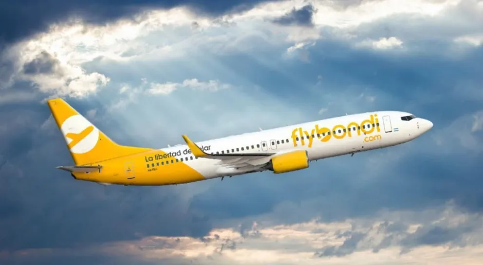 Flybondi tendrá 10 frecuencias semanales desde Aeroparque a Bariloche